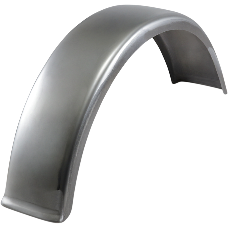 DRAG SPECIALTIES 6" FLAT FENDER BOBBBED RAW Front - Driven Powersports