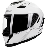SENA STRYKER SMART HELMET FULL-FACE DOT Glossy White Front - Driven Powersports