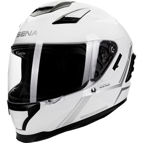 SENA STRYKER SMART HELMET FULL-FACE DOT Glossy White Front - Driven Powersports