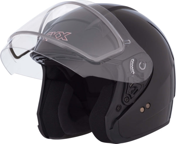 CKX VG977 Open-Face Helmet, Winter Solid Double Black 3XL Double Shield - Driven Powersports