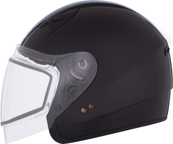CKX VG977 Open-Face Helmet, Winter Solid Double Black 3XL Double Shield - Driven Powersports