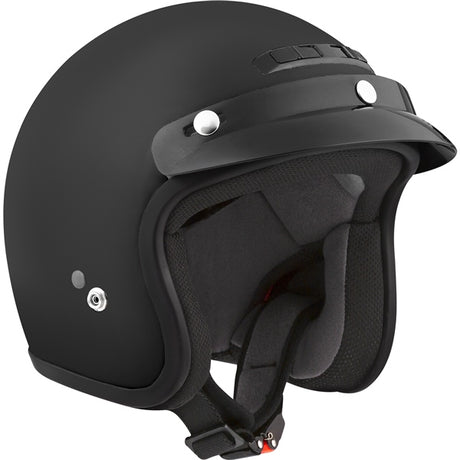 CKX VG300 Open-Face Helmet - Youth Solid Matte Black S-M No Shield - Driven Powersports
