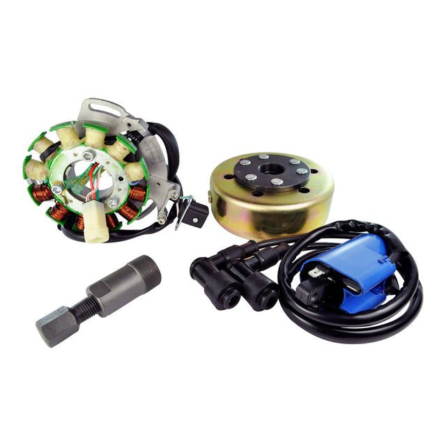 RMS KIT STATOR 100 W + EXTERNAL IGNITION COIL + FLYWHEEL + PULLER (YAMAHA) - Driven Powersports