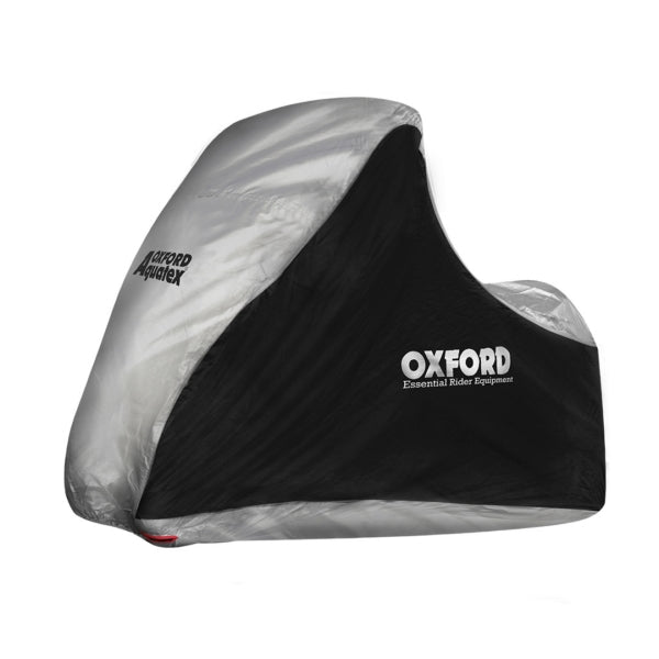 Oxford Aquatex Waterproof Motorcycle Cover Black/Silver - Driven Powersports