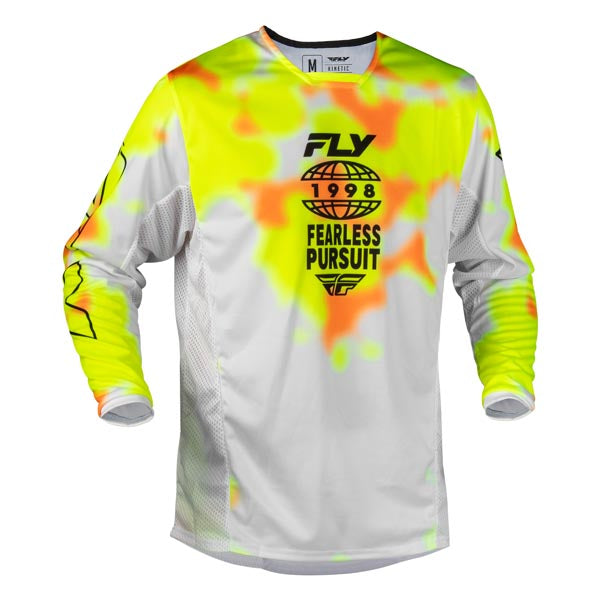 Fly Racing Kinetic Blur Jersey White/ High-Visibility/Orange 2XL Men's - Driven Powersports