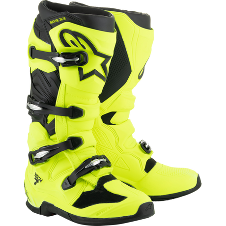 ALPINESTARS BOOT TECH 7 (25) YEL Fluo Black Right Side - Driven Powersports