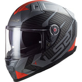 LS2 Citation II Full-Face Helmet Splitter Matte Titanium/Red LG - Driven Powersports
