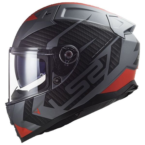 LS2 Citation II Full-Face Helmet Splitter Matte Titanium/Red LG - Driven Powersports
