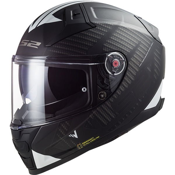 LS2 Citation II Full-Face Helmet Splitter Matte Black/White XS - Driven Powersports