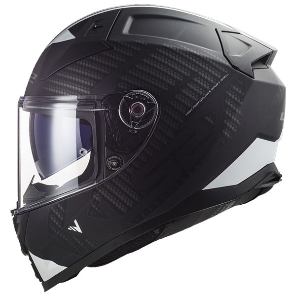 LS2 Citation II Full-Face Helmet Splitter Matte Black/White XS - Driven Powersports