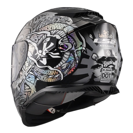 LS2 Assault Full-Face Helmet Warrior Silver/Black XL - Driven Powersports