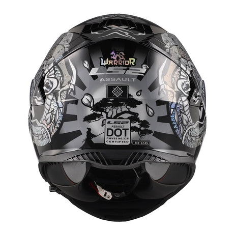 LS2 Assault Full-Face Helmet Warrior Silver/Black XL - Driven Powersports