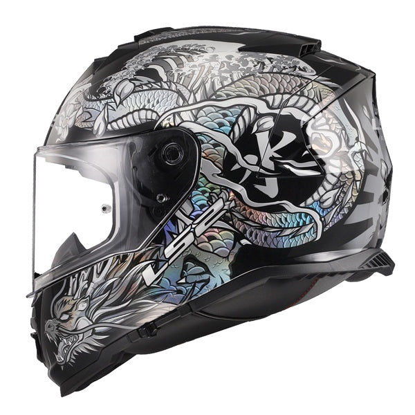LS2 Assault Full-Face Helmet Warrior Silver/Black XL - Driven Powersports