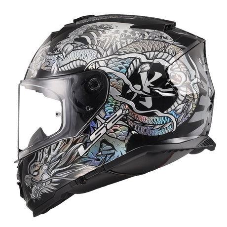 LS2 Assault Full-Face Helmet Warrior Silver/Black XL - Driven Powersports