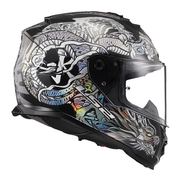 LS2 Assault Full-Face Helmet Warrior Silver/Black XL - Driven Powersports