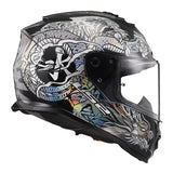 LS2 Assault Full-Face Helmet Warrior Silver/Black XL - Driven Powersports