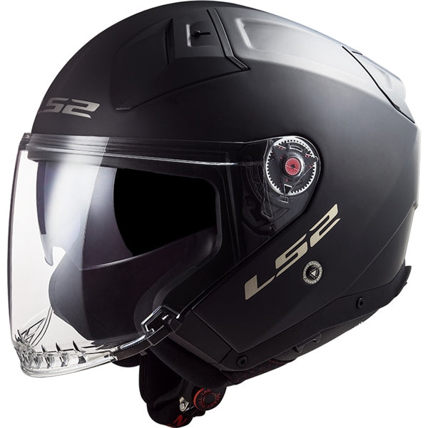 LS2 Infinity II Open-Face Helmet Solid Matte Black MD - Driven Powersports
