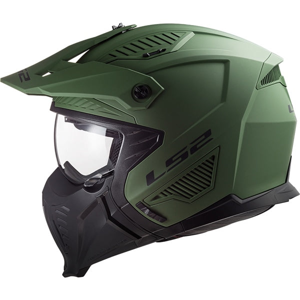 LS2 Drifter Open-Face Helmet Solid Green LG - Driven Powersports