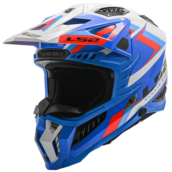 LS2 X-Force Off-Road Helmet Sprint - White/Blue/Red M White/Blue/Red MD - Driven Powersports