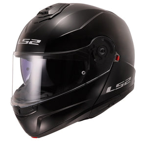 LS2 Strobe II Modular Helmet Solid Black XS - Driven Powersports