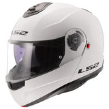 LS2 Strobe II Modular Helmet Solid White XL - Driven Powersports