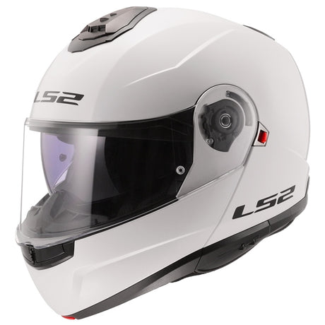 LS2 Strobe II Modular Helmet Solid White XL - Driven Powersports