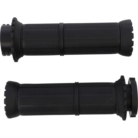 KURYAKYN RIOT GRIPS 82-19 CABLE THROTTLE, ST/ PN 3582 Black Front - Driven Powersports