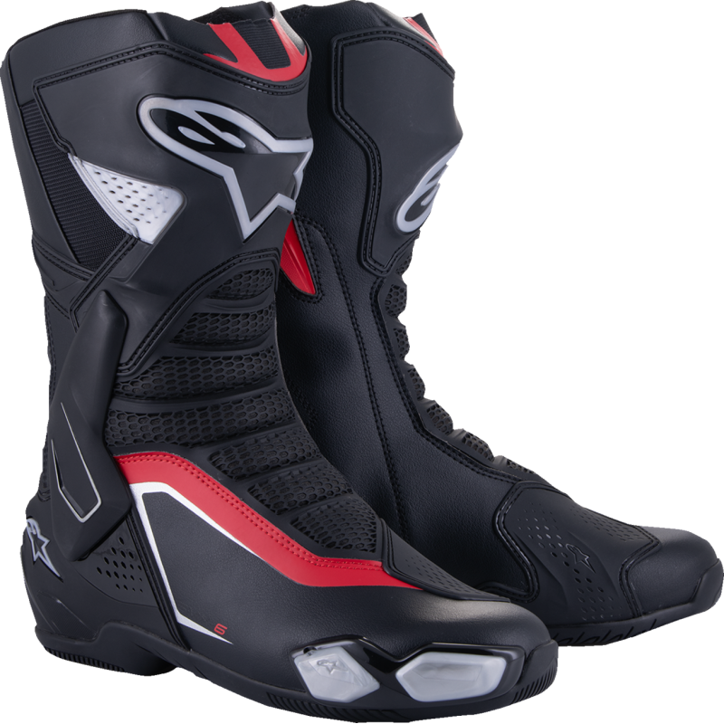 ALPINESTARS BOOTS SMX-6 V3 Black/Silver/Red Front - Driven Powersports
