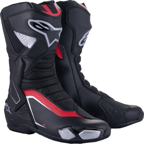 ALPINESTARS BOOTS SMX-6 V3 Black/Silver/Red Front - Driven Powersports