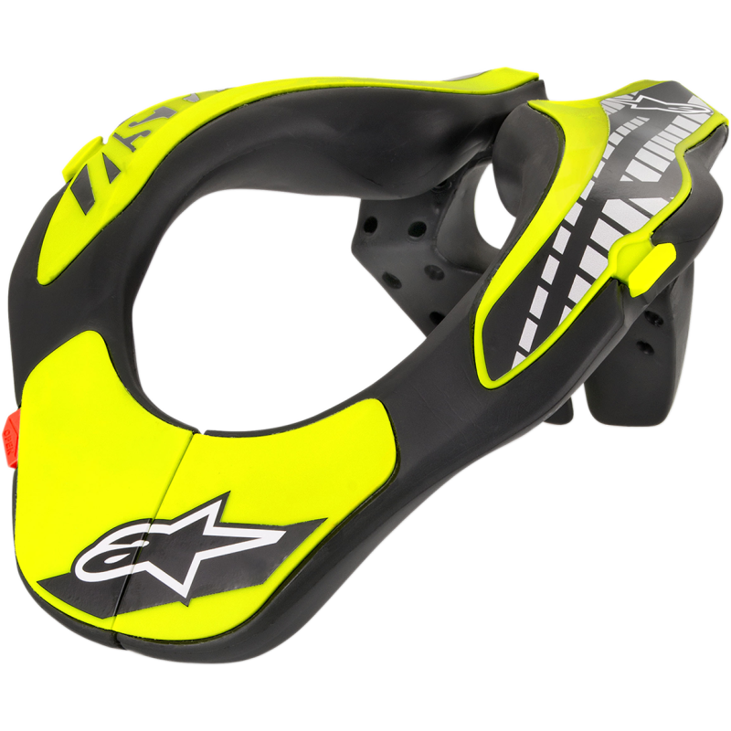 ALPINESTARS Neck Support (Youth) Black/Yellow Front - Driven Powersports