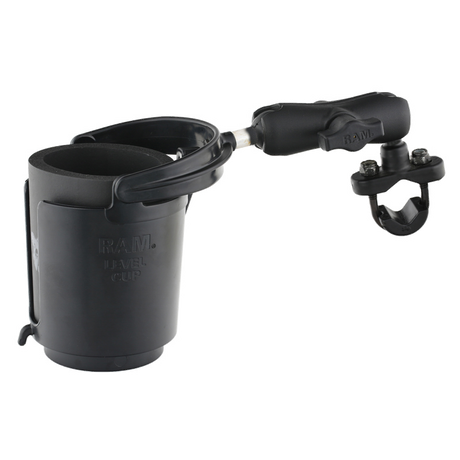 RAM MOUNTS LEVEL CUP HOLDER HANDLEBAR U-BOLT BASE (RAM-B-132RU) 3/4 Left - Driven Powersports