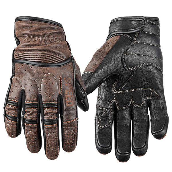 SPEED & STRENGTH RUST & REDEMPTION LEATHER GLOVES Brown Men's Small - Driven Powersports