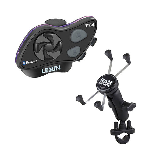 LEXIN LX-FT4 BLUETOOTH WITH RAM MOUNTS X-GRIP KIT (LXFT4RAMKIT1) - Driven Powersports