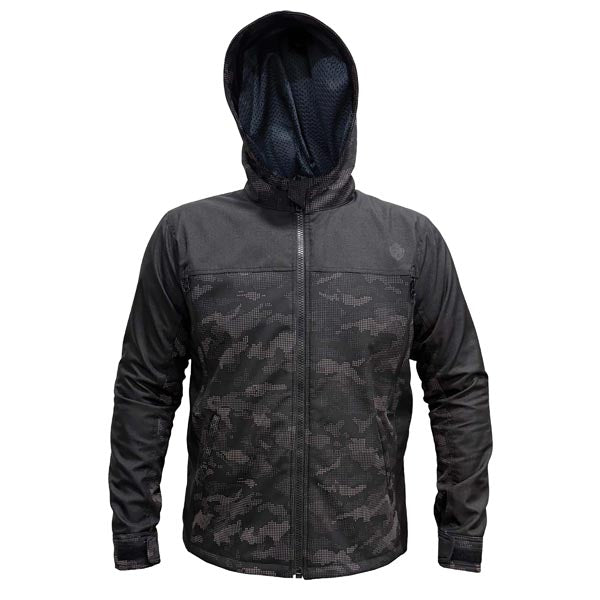 Helgrade Men's Teller Reflective Moto Hoody Jacket Grey Camouflage 4XL Men's - Driven Powersports