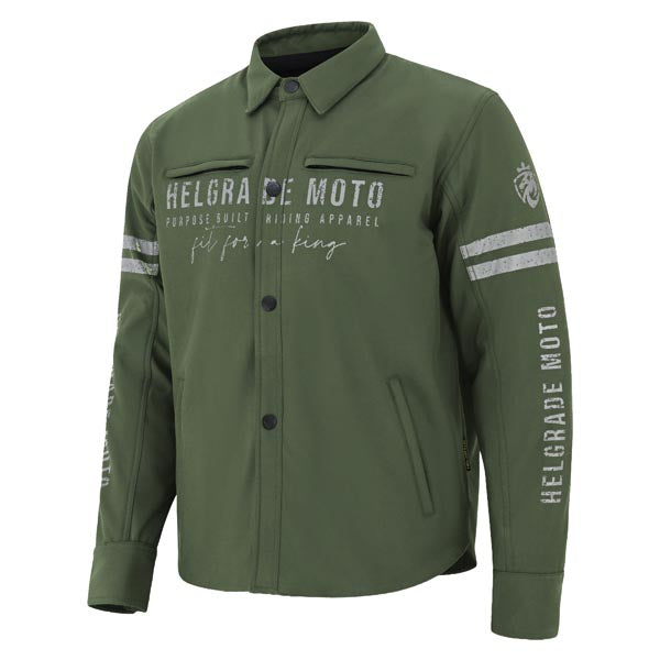 Helgrade Men's Hawke Stretch Poly Moto Shirt Olive 3XL Men's - Driven Powersports