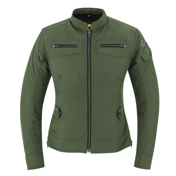 Helgrade Women's Upton Leather and Denim Jacket Olive 2XL Women's - Driven Powersports