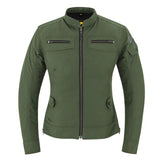 Helgrade Women's Upton Leather and Denim Jacket Olive 2XL Women's - Driven Powersports