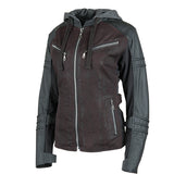 Speed & Strength Speed And Strength Women's Street Savvy Leather & Waxed Canvas Moto Jacket Ox Blood XS Women's - Driven Powersports