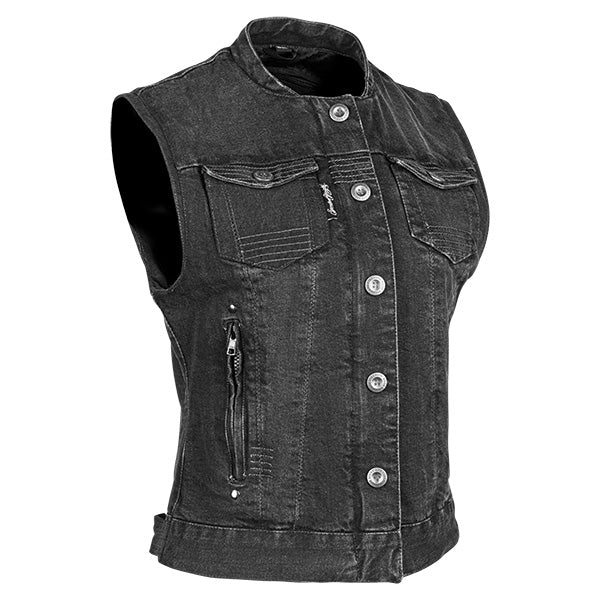 Speed & Strength Speed And Strength Glory Daze Womens Motorcycle Vest Black XS - Driven Powersports