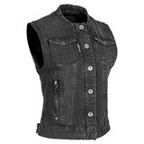 Speed & Strength Speed And Strength Glory Daze Womens Motorcycle Vest Black XS - Driven Powersports