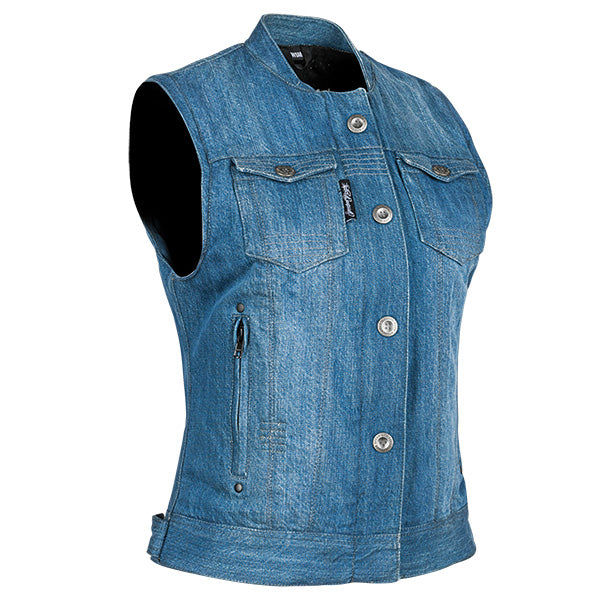 Speed & Strength Speed And Strength Glory Daze Womens Motorcycle Vest Blue Small - Driven Powersports