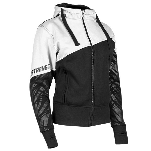 SPEED & STRENGTH S&S WOMEN'S CAT OUT'A HELL ARMOURED HOODY White/Black Women's Small - Driven Powersports