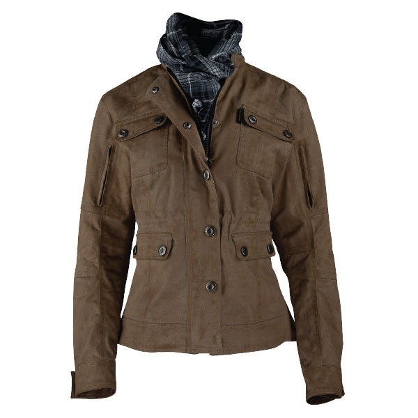 Joe Rocket WOMEN'S LUNA WAXED CANVAS JACKET Sand XS Women's - Driven Powersports