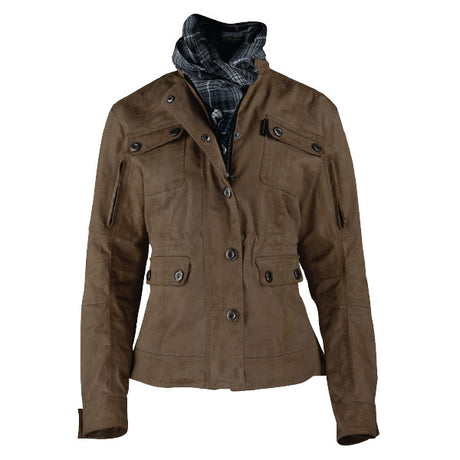 Joe Rocket WOMEN'S LUNA WAXED CANVAS JACKET Sand XS Women's - Driven Powersports