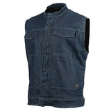 SPEED & STRENGTH MEN'S SOUL SHAKER DENIM VEST Blue Men's Large - Driven Powersports