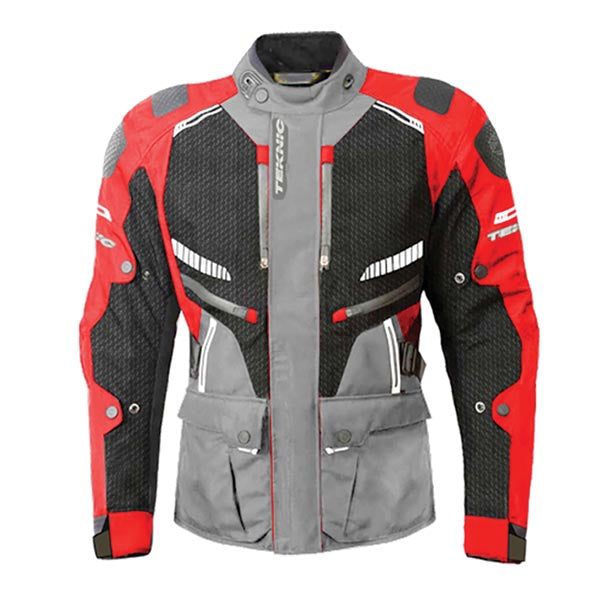 Teknic Terrain Men's Waterproof Textile Jacket Red/Black/Grey 4XL Men's - Driven Powersports