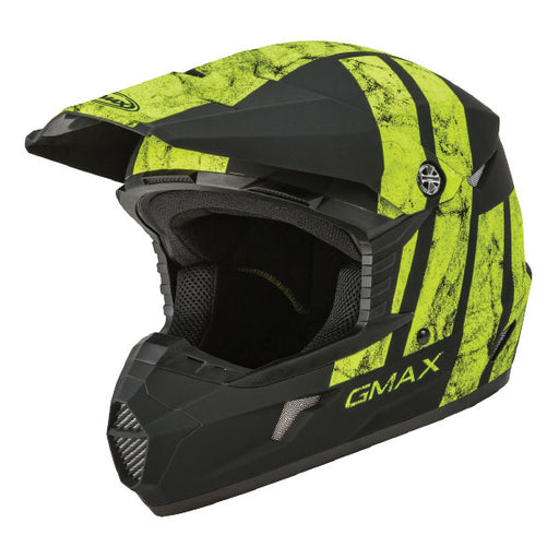 GMAX YOUTH MX46 MX HELMET Black/High-Visibility Youth Small - Driven Powersports
