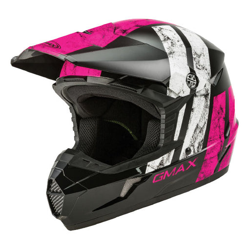 GMAX YOUTH MX46 MX HELMET Black/Pink/White Youth Small - Driven Powersports