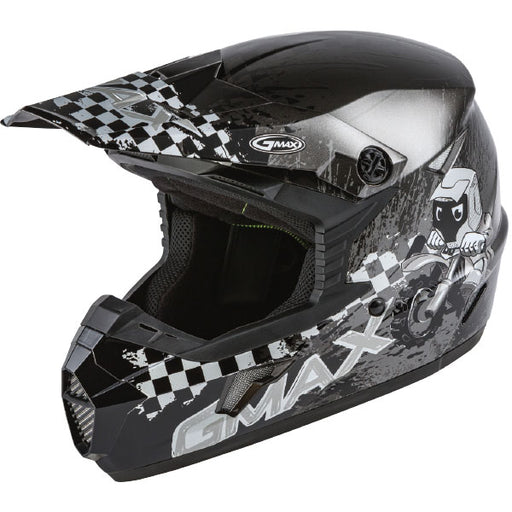 GMAX MX46Y MX YOUTH HELMET Silver/Black Youth Small - Driven Powersports