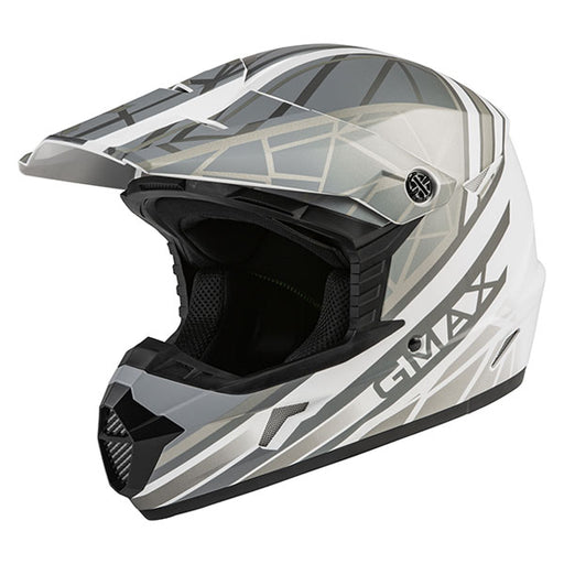 GMAX MX46Y MX YOUTH HELMET Silver/White Youth Small - Driven Powersports